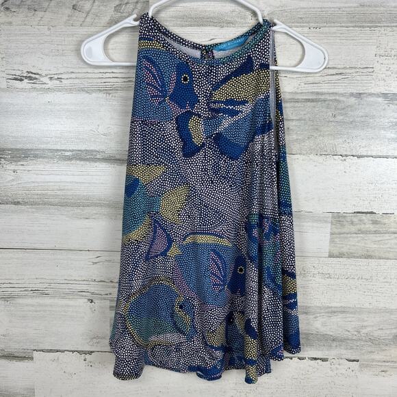 Tori Richard Honolulu Ladies Fish Dots Print Swing Tank Layered Top Size XXS - Picture 1 of 9